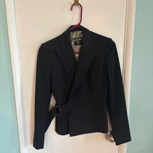 Jean Paul Gaultier Femme Black Structured Belted Blazer Made in Italy Size 4